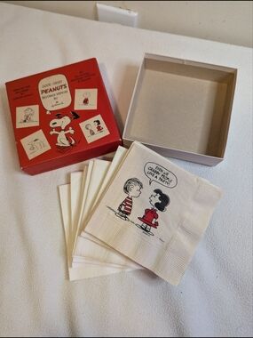 Vintage Hallmark Peanuts "Good Grief" Beverage Napkins Box Set Charles Schulz
